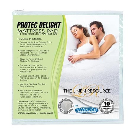 INNOMAX Innomax 5-85-WP-Q Protec Delight True Protection Mattress Pad; California Queen-Queen Size 5-85-WP-Q